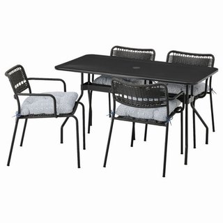Mesa exterior Ikea Gris Acero con 2 sillas