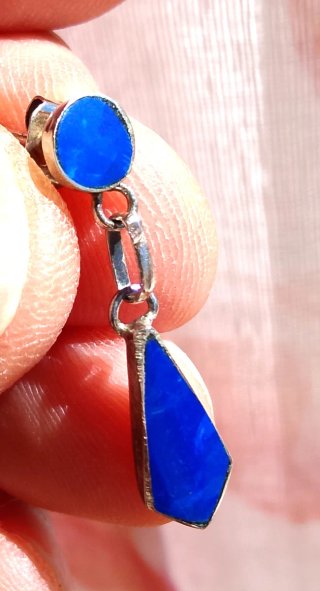 Pendientes vintage plata lapislázuli