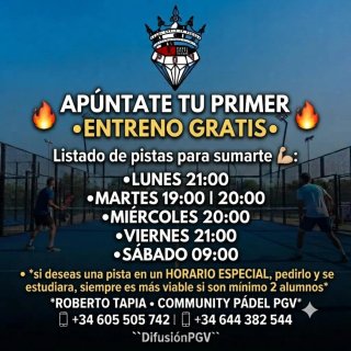 Clases de Pádel 1er entrenamiento gratis