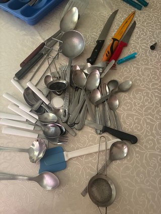 Lote de cubiertos variados color plata
