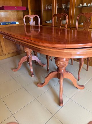 Mesa de comedor extensible de madera