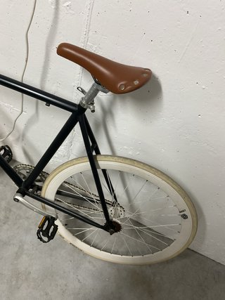 Bicicleta Fixie Negra Ruedas Blancas