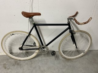 Bicicleta Fixie Negra Ruedas Blancas