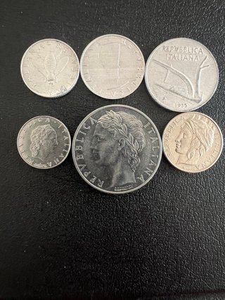 Lote 6 Monedas 🇮🇹 Italia Republicana Liras
