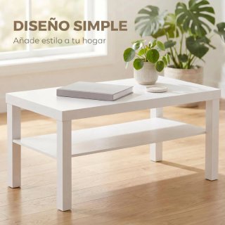 Mesa de centro de madera y yute