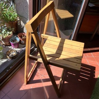 Silla plegable madera balcón/comedor/escritorio