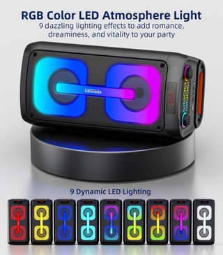 Altavoz Karaoke LED RGB + 2 Micrófonos  NUEVO