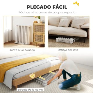 Barrera seguridad plegable blanca