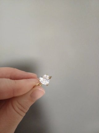 Anillo Corazón Circonita Acero Inoxidable Ajustabl