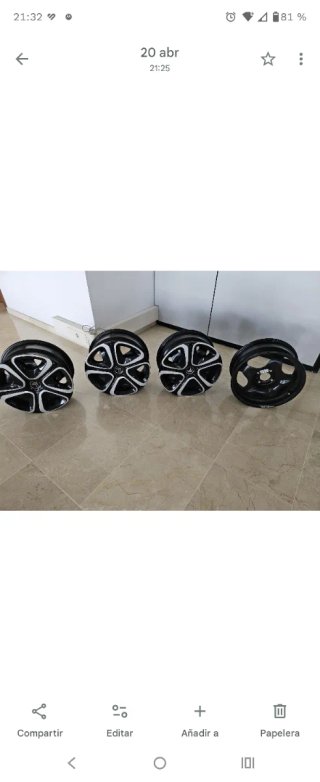 Llantas de aleación negras y blancas De Citroën C3