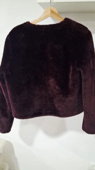 Chaqueta pelo Zara granate talla S