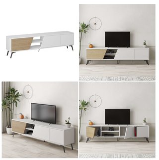 Mueble TV Fiona 180cm Blanco/Roble