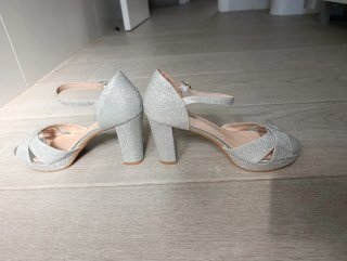 Sandalias fiesta plateadas T.38