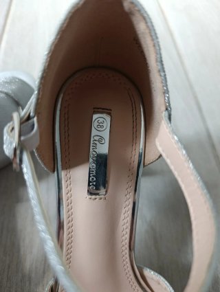 Sandalias fiesta plateadas T.38