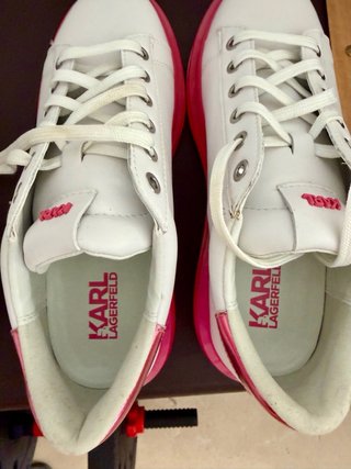 Karl Lagerfeld Kapri Zapatillas Blancas y Rosas