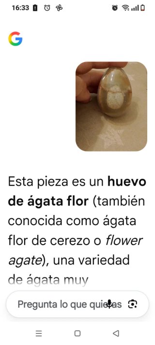 Huevo de Ágata Flor Beige y Marrón