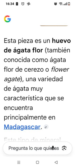 Huevo de Ágata Flor Beige y Marrón