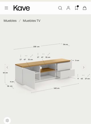 Aparador Kave Home Madera y Blanco