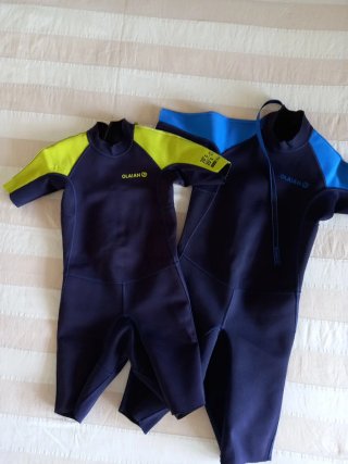 2 Neoprenos Cortos Olaian Tallas 8 y 12 Años