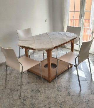 4 Sillas Comedor Blancas Patas Cromadas
