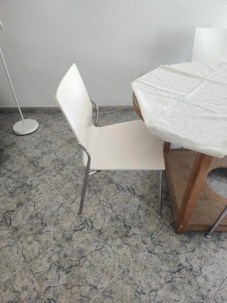 4 Sillas Comedor Blancas Patas Cromadas