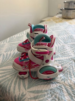 Patines HUDO rosas y blancos