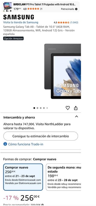 Samsung Galaxy Tab A8 Plata 64GB + Regalo Funda