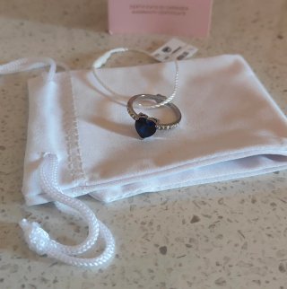 Anello Chiara Ferragni cuore blu e zirconi