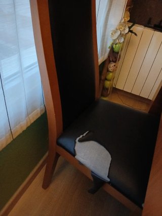 Sillas comedor piel negra y madera