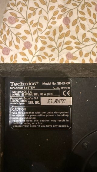 Altavoces Technics 3-Way Speaker System SB-EH60