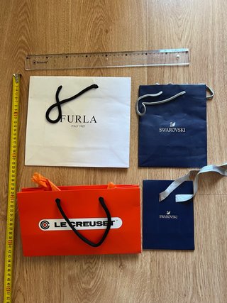 Lote 3 Bolsas Papel Regalo Furla Le Creuset Swarov
