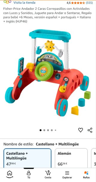 Andador Correpasillos Fisher-Price 2 Caras