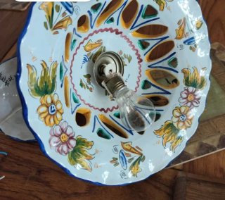 Lámpara colgante cerámica decorada