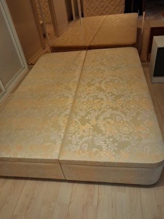 Canapé cama 135cm beige/amarillo