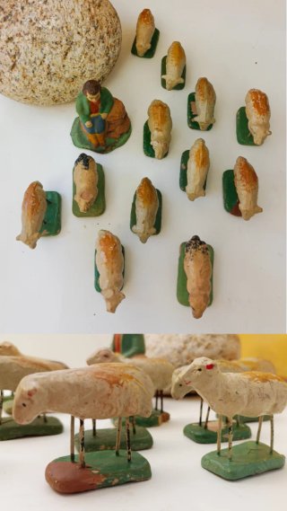 Belén. Figuras. ANIMALES. Terracota Murcia S.XX.