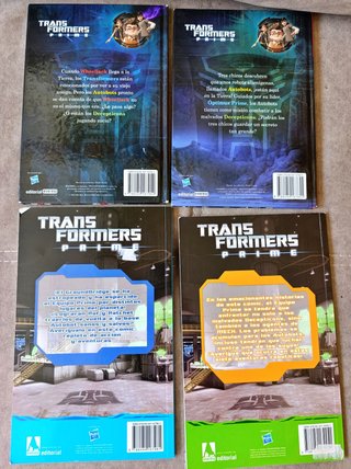 Lote 2 Libros y 2 Cómics Transformers Prime