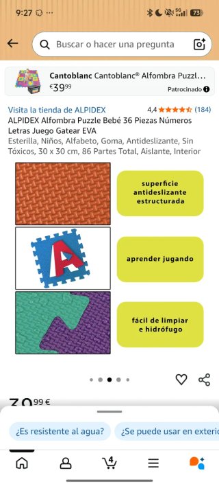 Alfombra Puzzle Números y Letras 36 Piezas