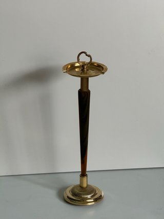 Cenicero de pie latón y madera