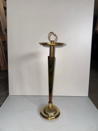 Cenicero de pie latón y madera