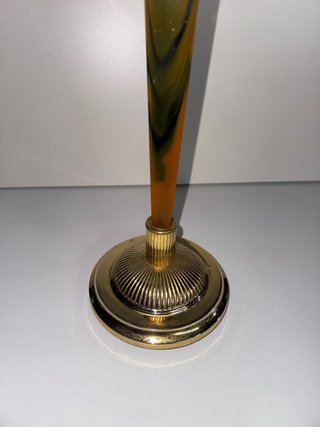 Cenicero de pie latón y madera