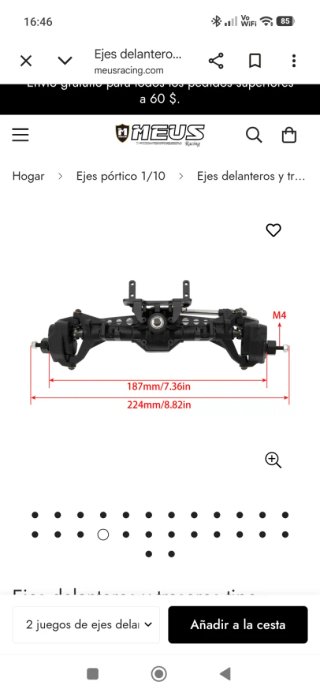 Ejes Crawler 1/10 direccionables meus