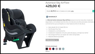 Silla Coche Avionaut Sky Airflow Negra
