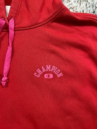 Sudadera Champion Roja Logo Vintage Talla S