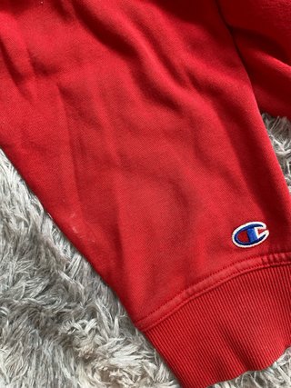 Sudadera Champion Roja Logo Vintage Talla S