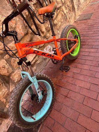 Bicicleta Naranja con Ruedas Gruesas