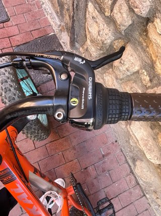 Bicicleta Naranja con Ruedas Gruesas