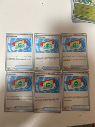 6 Cartas Pokémon Pokétableta Entrenador Español