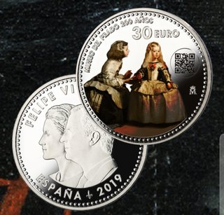 Moneda 30€ Museo del Prado 2019 Felipe VI