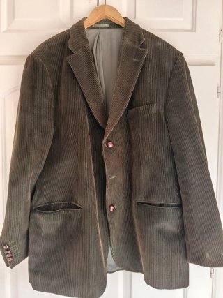 Chaqueta de pana marrón y verde