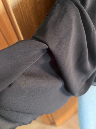 Vestido Zara Negro Largo Drapeado Talla L